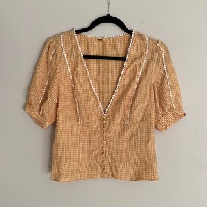 FREE PEOPLE SHORT SLEEVE BLOUSE SZ S